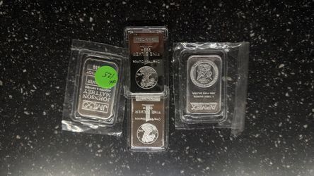 1 Troy Oz .999 Fine Silver Bars – Lot of 4