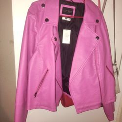 ELOQUII FAUX PINK LEATHER JACKET 26/28