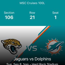 Miami Dolphins Home Opener Sept. 8
