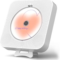 Rechargeable Cute CD Player with Blutooth 5.0; Portable Music Player for Home Decor; Remote Control; Support AUX in Cable&USB; HiFi Bluetooth Player