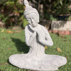  Buddha Statue Resting 11.5/ natural concrete, Spiritual Yoga Meditation Zen