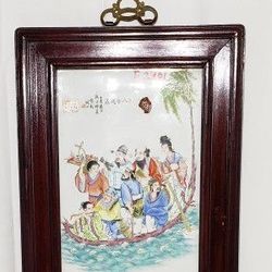 Chinese Porcelain plaque, The 8 Immortials, Excellent Condition