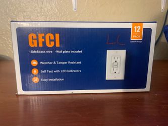 New 12-Pack GFCI Outlets - Weather & Tamper Resistant (12 Count Box)