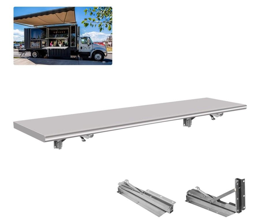 50" Folding Stainless Concession Shelf – E9