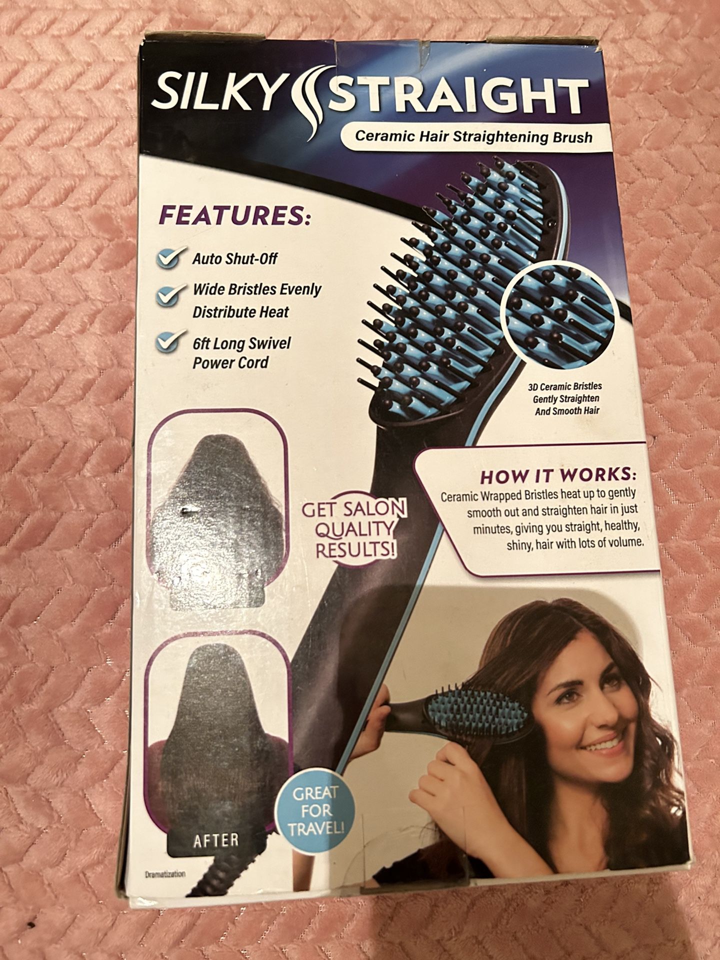 Silky Straight Ceramic Hair Straightening Brush