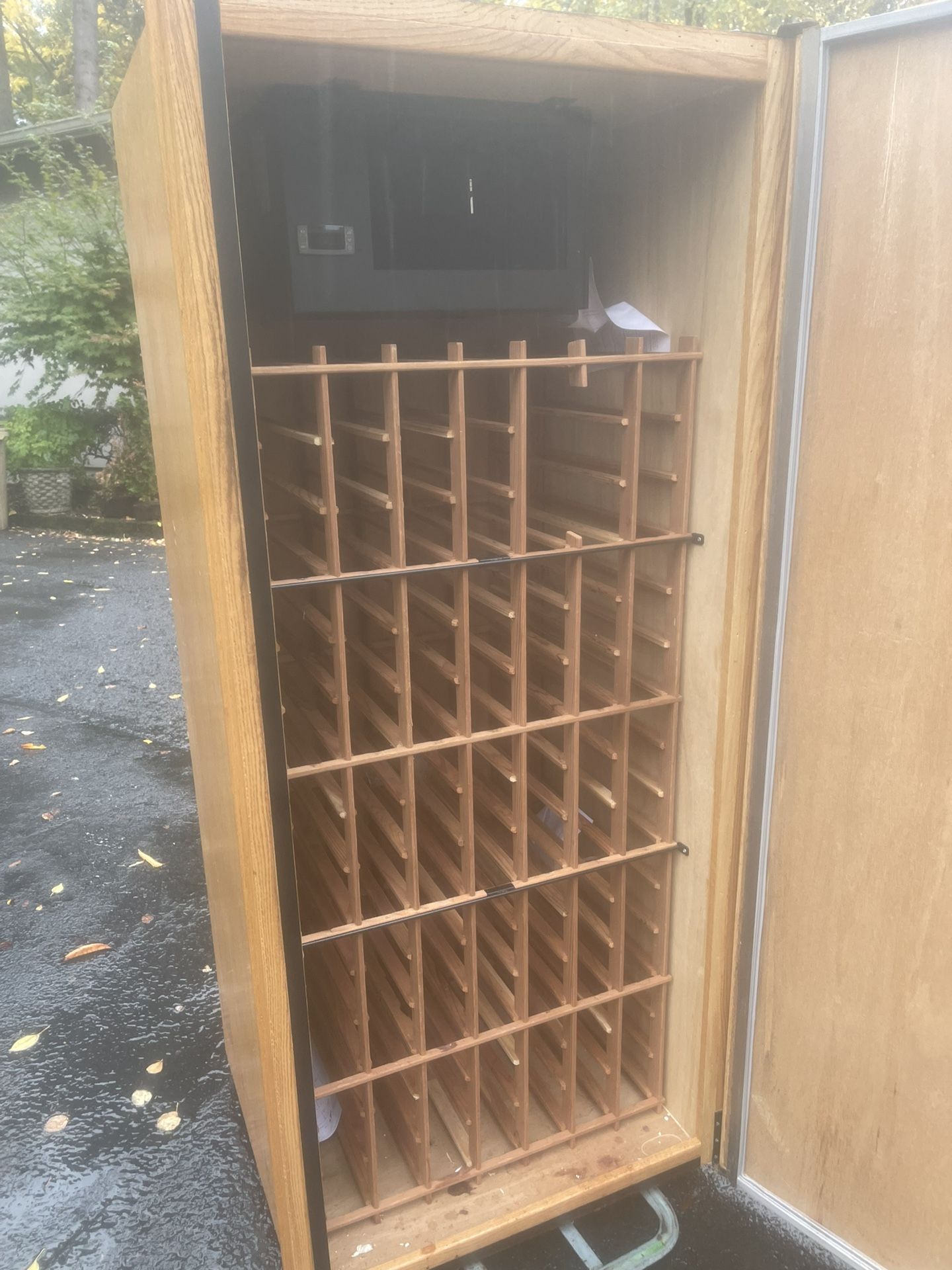 Wine cooler for super cheap with Oak grand finish to conceal wine