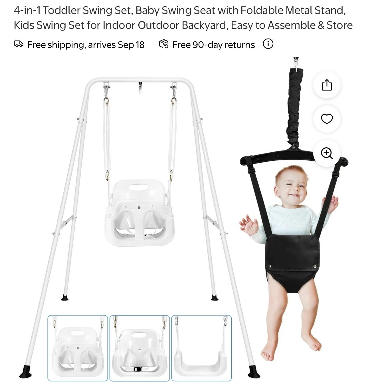 4-in-1 Toddler Swing Set