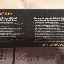 Rydeen R10X-SPL 10" Full HD 1080p Rear View Mirror Monitor w/ 4K/2K Front Camera