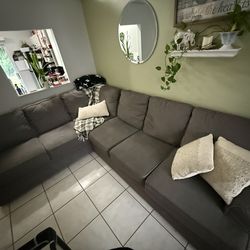 Grey L-Shaped Sectional Couch
