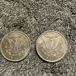 Lot Of 2 REPLICA COIN. 1895 Morgan Silver Dollar.