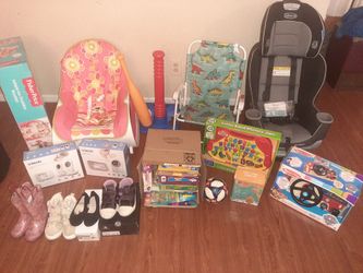 Kids Stuff: Car Seat, Toys, Baby Gate, Stroller, Rocking Chair, Beach Chair, Monitors, Clothes, Shoes, Puzzles