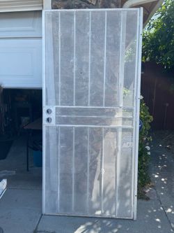 White aluminum security door