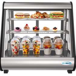 Koolmore 27in Stainless Steel Countertop Refrigerator Display Case in Black