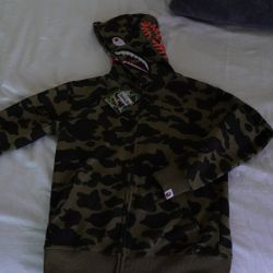 Green Shark Camo Bape Hoodie