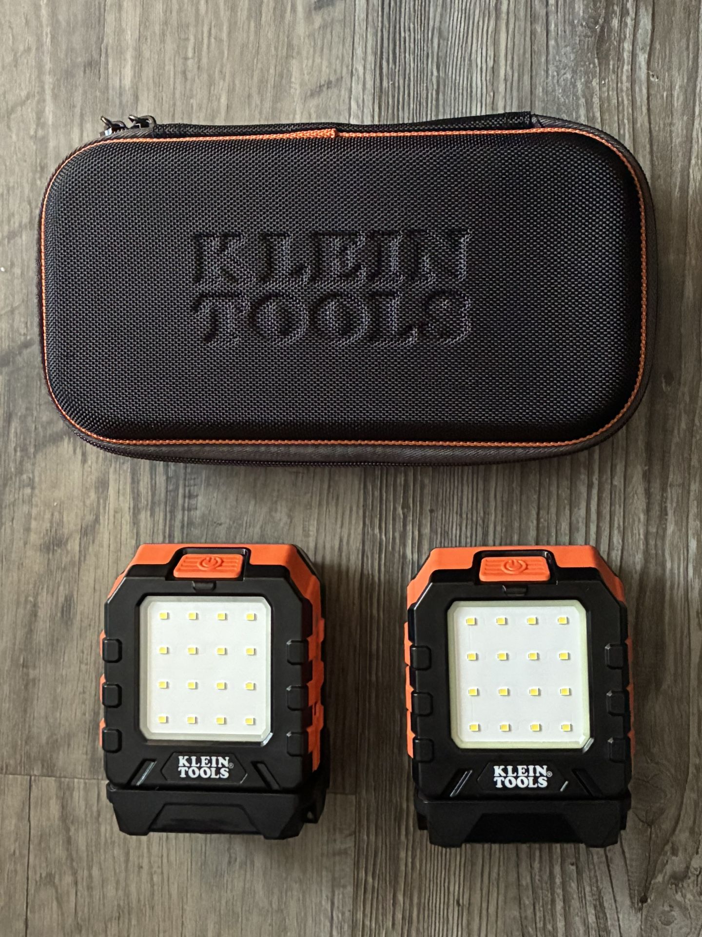 Klein Tools MODbox Rechargeable LED Work Light 1000 Lumens (x2) + Tradesman Pro Hard Case Organizer