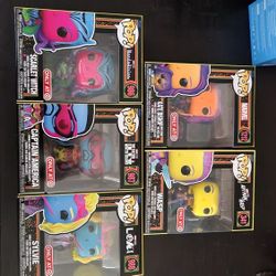 Funko Pop Marvel Target Blacklight Pops Trade Sell Captain America Scarlet With Kate Wasp  Sylvie Full Set Pops
