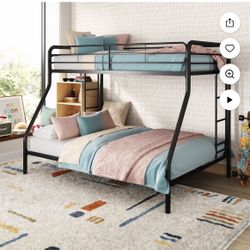 FREE Blue DHP Dusty Twin over Full Metal Bunk Bed with Secured Ladders