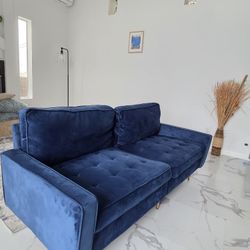 Blue Velvet Couch 