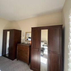 IKEA Closets Wardrobe + Ikea Dresser + Extra Solid Wood Dresser