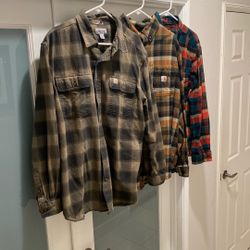CARHARTT Plaid Shirts (set of three) Size: Large
