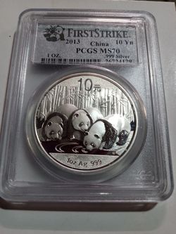 2013 China 10YN PCGS MS70 1oz Silver Coin 