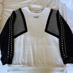 Pink Victoria's Secret Black White Sweatshirt Large