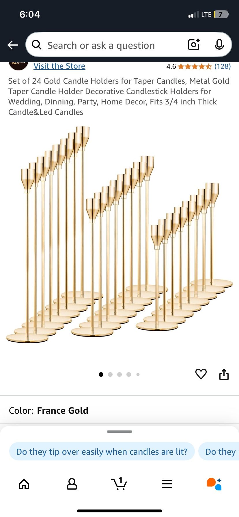 Gold Candle Holders With Fake Candles (48)