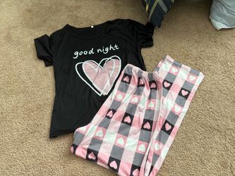 Women's Pajama Set with Heart Print
