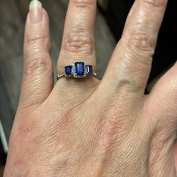 Sapphire and Sterling Silver Ring