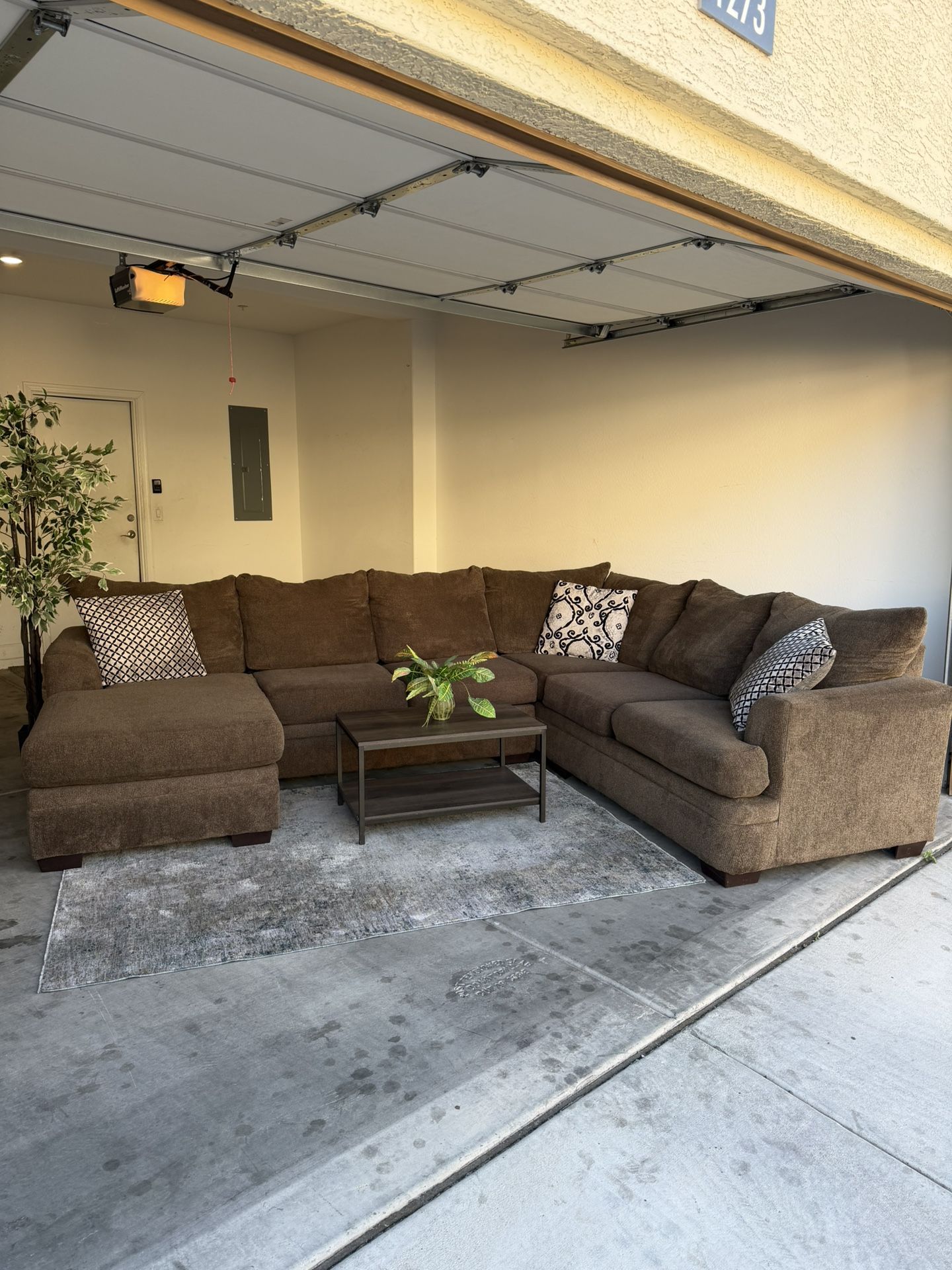Large Brown Sectional Couch