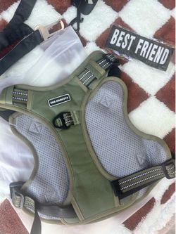 MEDIUM SIZE DOG HARNESS GREEN MILITARY