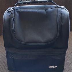 Mier Adult Large Insulated Lunch Box Bag - Black