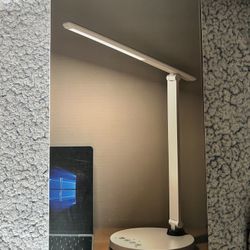 LED Desk Lamp Foldable, Brightness Desk Light for for College Dorm Room/Home Office/Desktop/Reading/Study, 2 USB Charging Port,Touch Control,5 Level C
