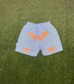 Sp5der OG Web Double Layer Shorts Light Blue Size M