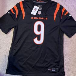NFL Cincinnati Bengals Joe Burrow Authentic Nike Football Jersey Size L Black