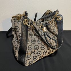 Michael Kors Black and Tan Women's Bag