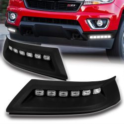 For 2015-2020 Chevy Colorado W-Power Front Bumper Lip LED Sequential Running Light -(2-PU-116-LED