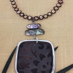 Silpada Shell & Leather Necklace 