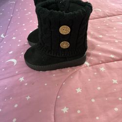Toddler Girl Black Boots 