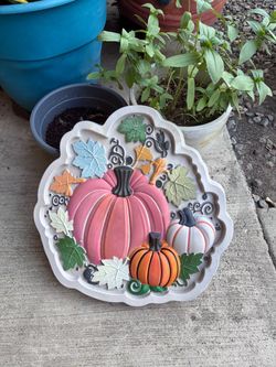 Fall Pumpkin Decorative Garden Stepping Stone