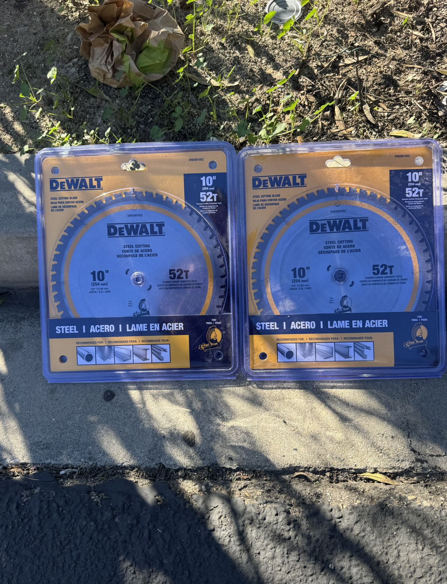 10” Dewalt Tungsten Carbide Steel Cutting Blades.