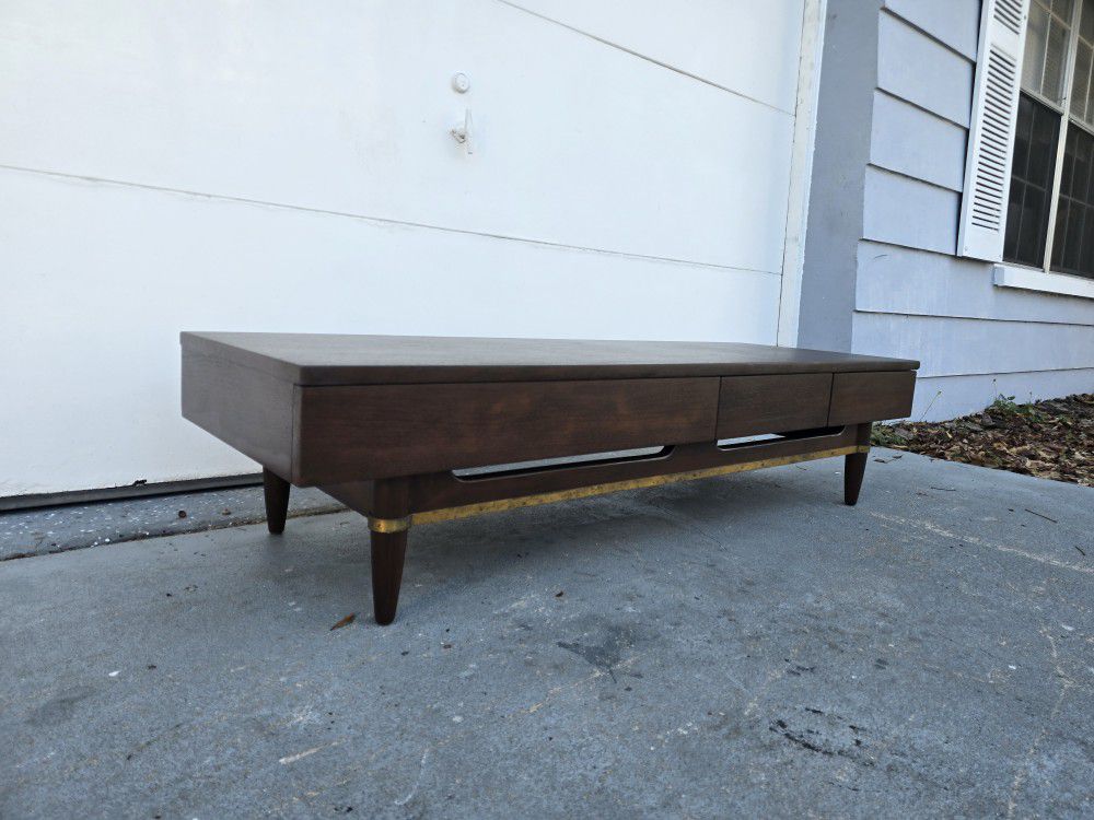 MCM Mid Century Modern Coffee Table Side Console Freshly Restored American Of Martinsville 