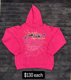 pink spider hoodie sizes medium, large
