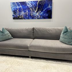 Mitchell Gold Performance Velvet Couch 