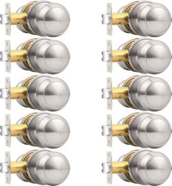 New Probrico Brushed Nickel Door Knobs 10 Pack Passage