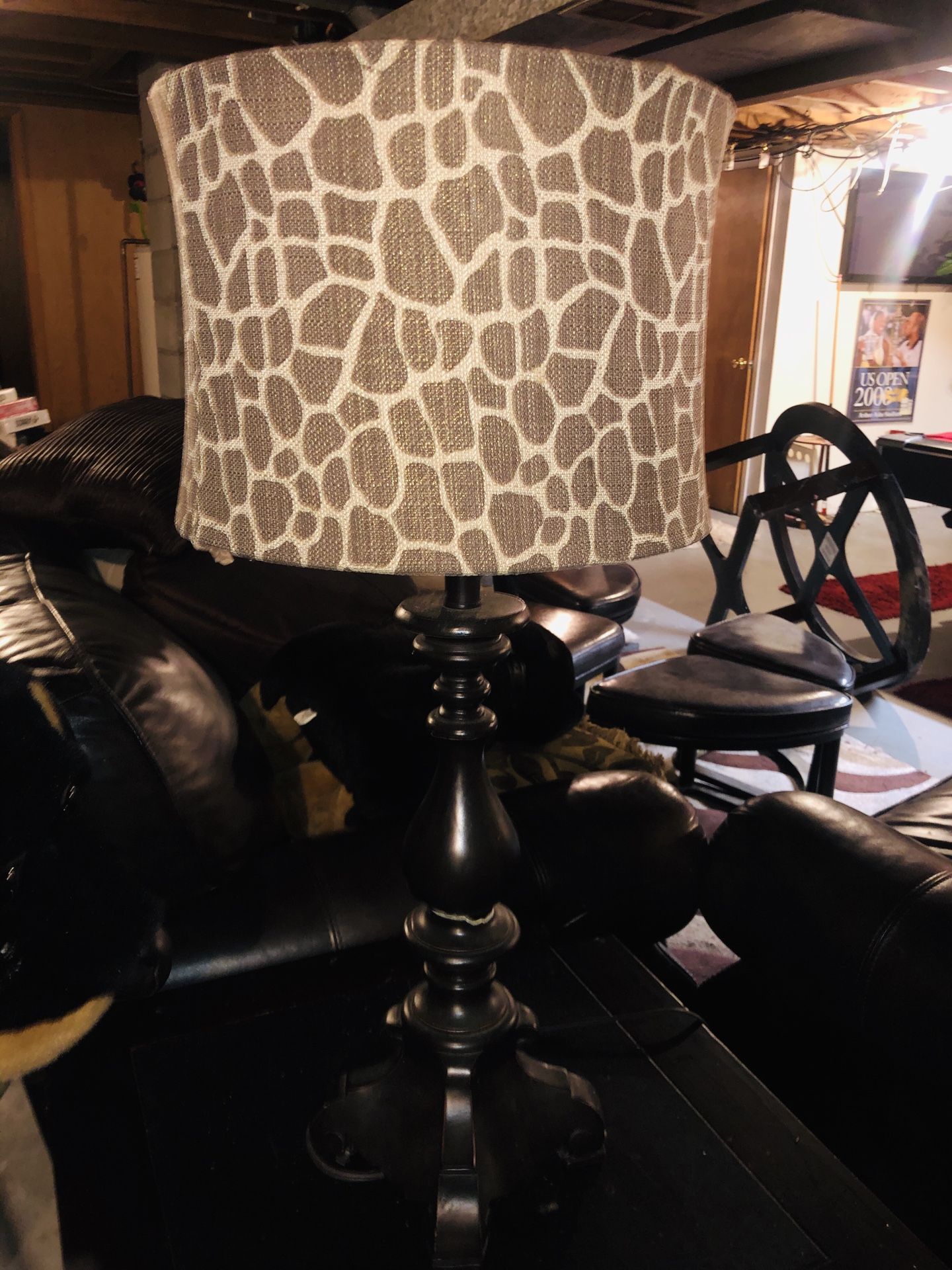 Brown beauty lamp with tiger print