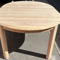 Oval dining table with extension solid oak wood natural finish L65”~L90”*W47”*H30”(address in description