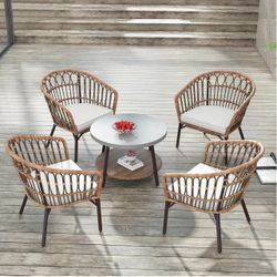 Grand patio 5-Piece Patio Conversation Sets with Cushion