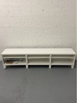 IKEA Besta TV Bench Storage Unit w/ 3 Baskets