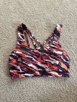 Lululemon Abstract Print Sports Bra with Strappy Back